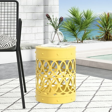 Holt Metal Outdoor Side Table, Yellow