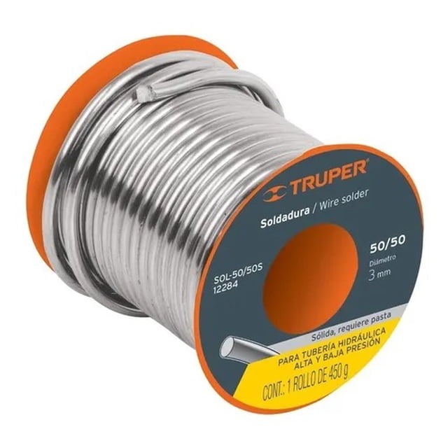 Soldadura Solida 50/50 450 Gr Truper Tubo Agua 12284