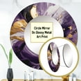 thumbnail image 3 of Designart "Liquid Magic in Purple and Gold II" Abstract Rund Mirror For Wall Decor - Large Purple Round Printed Mirror - Glam Round Mirror 29" x 29" Inch, 3 of 5