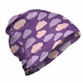 thumbnail image 1 of Cartoon Unisex Beanie, Clouds and Paint Splash, Hiking Outdoors, Violet and Pale Salmon, by Ambesonne, 1 of 1
