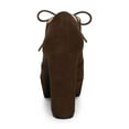 thumbnail image 4 of Allegra K Women's Platform Block Heel Lace Up Booties Dark Brown 10, 4 of 5
