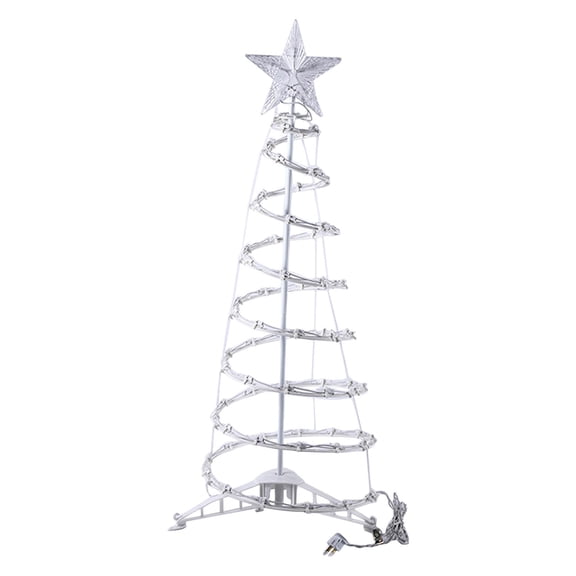 Foldable Metal Christmas Tree with LED Lights Tabletop Holiday Decoration with Ornaments Indoor Party Ornament for Home and Office Compact Festive Desk Display