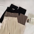 thumbnail image 2 of Pantalones de traje de verano para mujer, pantalones casuales de cintura alta drapeados, pantalones pequeños rectos de pierna ancha, pantalones adelgazantes, 2 of 5