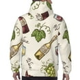 thumbnail image 3 of Bingfone Grapes Bbottles Wine Men's Drawstring Hoodie Long Sleeve Pocket Sweatshirts-Large, 3 of 6