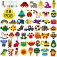 thumbnail image 1 of Beautysureup 48 pack Wooden Magnets, Diy Art Craft Painting Kit for Kids Ages 3-12, Decorate Creativity Goodie Bag Supplies Gift for Glow in The Dark Party Favors, Birthday, Easter, 1 of 6