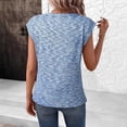 thumbnail image 6 of Tittly T Shirts for Women Spring Tops for Women Women's 2025 Spring And Summer Round Neck Solid Color Loose Short Sleeve Women's Tops Tshirts Shirts Basic Tees Blue L, 6 of 6