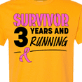 thumbnail image 4 of Inktastic Breast Cancer Survivor 3 Years and Running with Pink Ribbon T-Shirt, 4 of 5