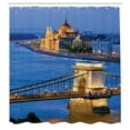 thumbnail image 2 of Ambesonne Europe Shower Curtain, River of Budapest Bridge, 69"Wx84"L, Multicolor, 2 of 4