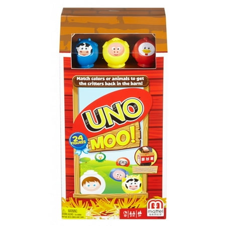 UNO Moo! Matching Animal Game for 2-4 Players Ages 3Y+