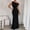 #006-Black, variant on TaTaai Women's Solid Color Sleeveless Off-Shoulder Fishtail Dress with Slim Fit, Elegant Design, and Mermaid Hem Gift