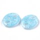 thumbnail image 2 of Transparent Crackle Acrylic Links Connectors Oval for Coffee Bean Chain Making Light Sky Blue 34x27x8.5mm Hole: 8mm about 135pcs/500g, 2 of 2