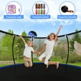 thumbnail image 3 of Elitezip 15 FT Trampoline 1500 LBS for Kids, Teens, Adults, Pumpkin Trampoline with Enclosure Net and Basketball Hoop, Reacreational Trampoline with Ladder, Sprinkler, Lights, Socks, 3 of 6