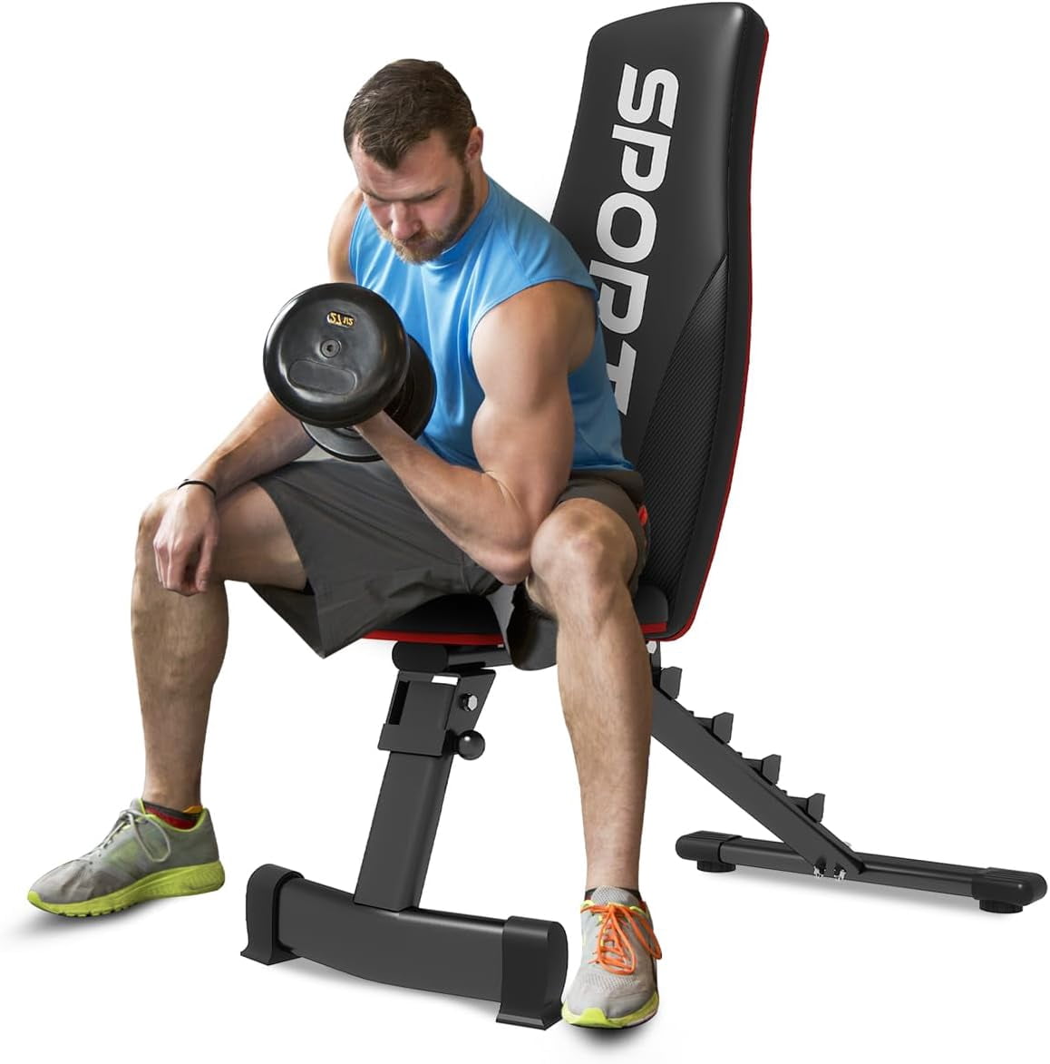Adjustable Weight Bench for Home Gym, 660 Lbs Capacity Folding Workout Bench for Full Body Exercise, Bench Press with Incline/Decline/Flat Positions, 3-Second Quick Fold to Save Space