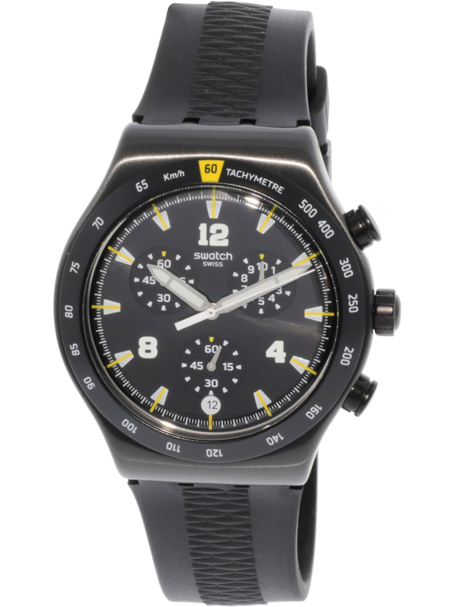 Swatch Men's Chrononero YVB405 Black Rubber Quartz Sport Watch