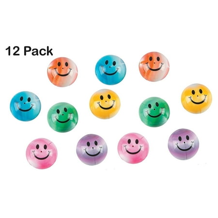 - Smile Face Pop Up Popper 1.75 Inches - Pack Of 12 - Marble Design Assorted Colors Smiley Poppers - For Kids Great Party Favors, Bag Stuffers, Fun, Toy, Gift, Prize, Piñata Fillers - By Kidsco