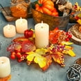 thumbnail image 2 of Pumpkin Maple Leaf Crown Candle Rings, Set of 2, 2 of 11