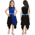 thumbnail image 2 of Aislor Kids Girls Color Block Asymmetrical Lyrical Contemporary Dance Dress Praise Dance Tunic, 2 of 7