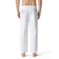 thumbnail image 3 of YOTMKGDO Yoga Pants, Linen Pants, Pants Lightweight Men's Elastic Casual Home Pants Waist Loose Cotton Men's Pants, White XXL, 3 of 9