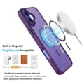 thumbnail image 4 of Magnetic for iPhone 16 Plus Case with Tempered Glass Screen Protector, Compatible with MagSafe Military Grade Drop Protection Shockproof Phone Case Rugged Cover for iPhone 16 Plus - Purple, 4 of 9