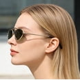 thumbnail image 7 of Retro Oval Cat Eye Sunglasses - UV400 Protection Metal Frame Shades - Fashionable Eyewear for Daily Wear and Outdoor Activities, 7 of 7