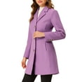 thumbnail image 4 of INSPIRE CHIC Women's Trench Coats Single Breasted Long Outerwear Winter Coat L Light Purple, 4 of 6