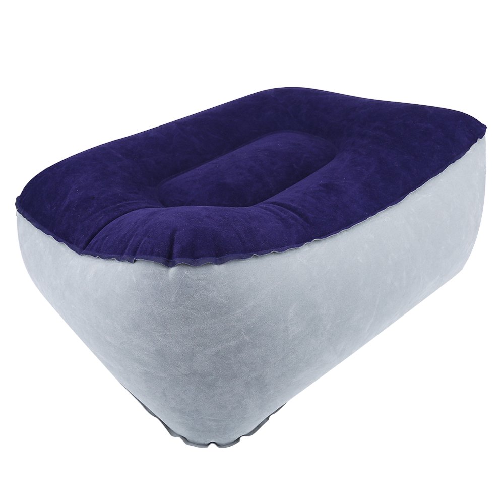 HERCHR Inflatable Foot Rest Mat, Inflatable Flocking Travel Foot Rest