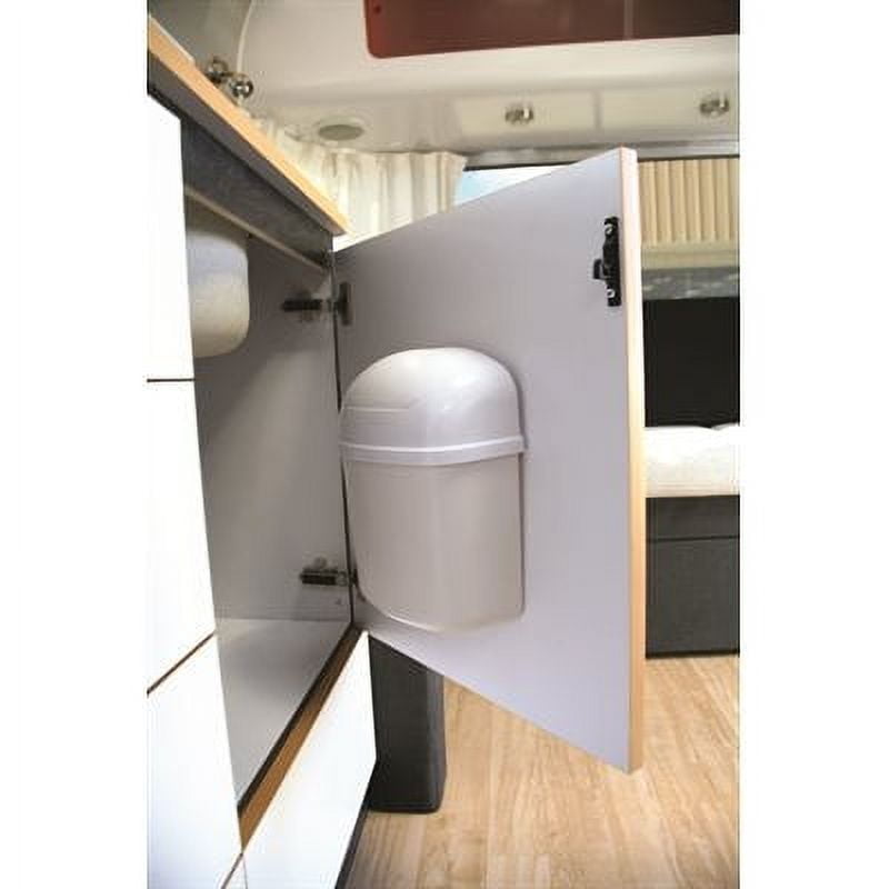 Camco RV Cabinet Mount Trashcan, 5" x 11", (43961), White