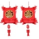 thumbnail image 5 of Linterna colgante, 2 juegos de linterna tradicional, linterna cuadrada, linterna tradicional china, diseño exquisito, 5 of 8