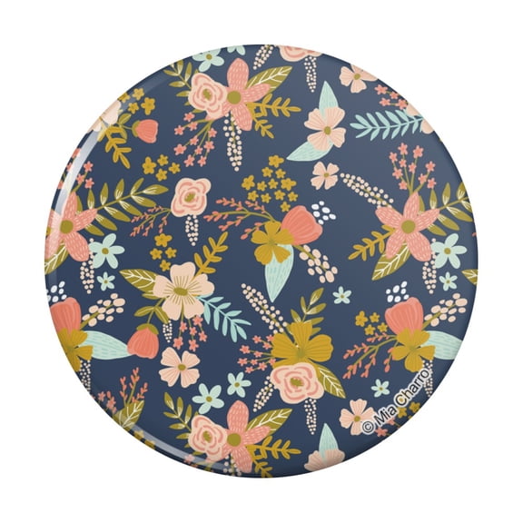 Mimi Flowers Pinback Button Pin