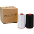 thumbnail image 3 of New brothread Polyester Sewing Serger Quilting Thread - 5500Y (5000M) - 1 White + 1 Black, 3 of 7