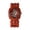 Red, variant on Women's Analog Quartz Bohemian Tonneau Case Decompression Natural Wood Beaded Stretch Band Watch – Handmade Elastic Buddhist Bead Bracelet with Floral Dial for Women
