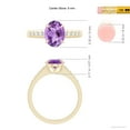 thumbnail image 5 of ANGARA Natural Oval 1.6 ct Amethyst Ring with Flush-Set Diamonds in 14K Yellow Gold for Women (Size-9x7mm) | February Birthstone, Birthday, Anniversary, Jewelry Gift for Women | Natural Amethyst Ring, 5 of 10