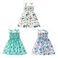 thumbnail image 4 of Toddler Baby Girls Summer Dress Princess Sundress Floral Printed Casual Beach Holiday Dress, 4 of 12