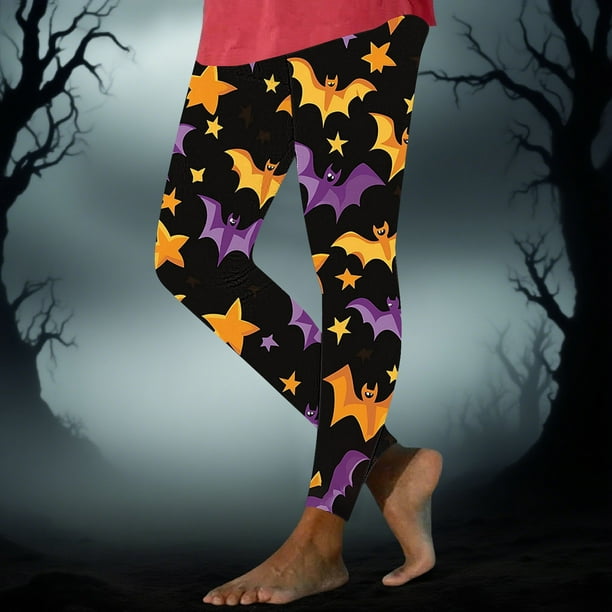 Pantalones de yoga casuales con estampado de Halloween para mujer, pantalones largos, pantalones de mujer