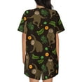 thumbnail image 3 of Qekee Sloth Doing Yoga Women's Pajama Set Short Sleeve Sleepwear Summer Home Wear with Pockets Soft Short Sleeve Shirt - Sloth Doing Yoga, 3 of 9