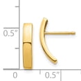 thumbnail image 3 of Primal Gold 14 Karat Yellow Gold Curved Bar Post Earrings, 3 of 5