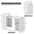 thumbnail image 2 of Escritorio - Expandible Plegable - Luces LED RGB - Escritorio Minimalista Con Estación De Carga - Estructura Solida MDF - 2 Estantes De Almacenamiento, Ahorro de Espacio - Fácil De Instalar., 2 of 6