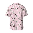 thumbnail image 6 of Lsque Cute Kawaii Panda print Men's Cuban Collar Short Sleeve Shirt Summer Beachwear Casual Button Down Fashionable Vacation Leisure Shirt-Medium, 6 of 7