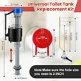 thumbnail image 2 of Lsupdaol Universal Toilet Flusher Replacement Kit, Fill Valve, 2-Inch Flapper, Side Mount Handle Lever, Water-Saving, Adjustable Toilet Repair Kit Inside Tank, Easy to Install(1 Set,Blue Grey, Red), 2 of 8