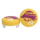 thumbnail image 3 of 1 par de tapas basculantes de repuesto para accesorios de mando de PS4/PS5 Baloncesto Amarillo, 3 of 10