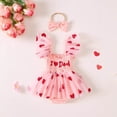 thumbnail image 2 of JUMEYU Baby Girl Short Sleeve Romper Baby Girl Clothes Newborn Romper Dress Infant Sleeveless Summer Outfits with Headband 0 3 6 9 12 18 24 Months (Pink,0-3 Months), 2 of 7