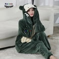 thumbnail image 4 of Extra Large XXL Men Anime Jumpsuits Pajamas Adult Zipper Flannel Cartoon Animal Cosplay Sleepwear Raccoon Kigurumi, 4 of 4