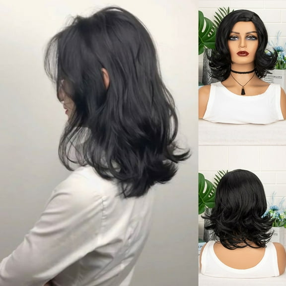 Highlighted short wavy bob glueless synthetic lace front wig for women, suitable for beginners, pre-cut, natural hairline