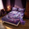 thumbnail image 2 of Manfei Fantasy White Dragon Animals Bed Sheets,Gothic Cloud Stars Full Size Sheets,Purple White,4-Piece,1 Flat Sheet,1 Fitted Sheet and 2 Pillowcases, 2 of 6