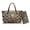 Brown-Elephant Floral, variant on Tutolipy Elephant Flower Print 2PCS Handbag Purse Set for Women, Ladies, Large Capacity Tote Handbag with Zipper PU Leather Wristlet Purse Mini Shoulder Bags for Shopping, Brown