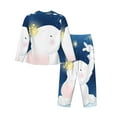 thumbnail image 2 of Disketp Pajamas Set Long Sleeve Sleepwear Womens Button Down Nightwear Pj Sets-Cute Elephant, 2 of 9