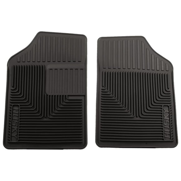 Husky Liner Floor Mat 51051 Heavy Duty Floor Mats; Direct-Fit; Diamond Tread With Thick Drivers Heel Pad; Black; Rubber; 2 Piece