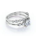 thumbnail image 4 of JeenMata 1.50 Carat Round cut Moissanite Wedding Ring Set in 18k White Gold Over Silver, 4 of 7