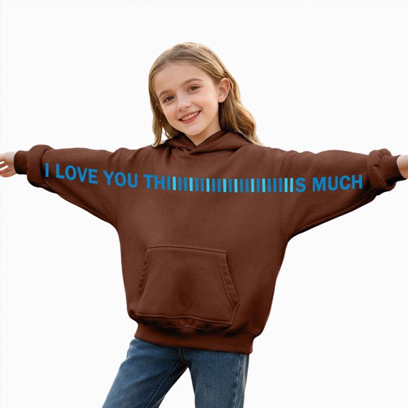 Girls Hoodies Casual Long Sleeve Warm Pullover Tops Baggy Fashion Cute Streetwear Sweatshirts with Pockets,6-12 Months 12-24 Months 2t 3t 4t 5t 6t 7t 8t 9t Children Brown 8-9 Years