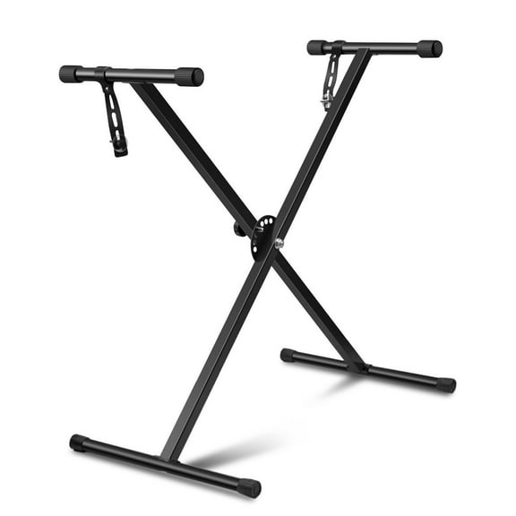 Digital Piano Keyboard Stand Musician Electric Organ Piano Stand Single Tube X Stand Type, 7 Position Folding Adjustable Height Keyboard Stands Metal Braced Rack Portable with Locking Straps